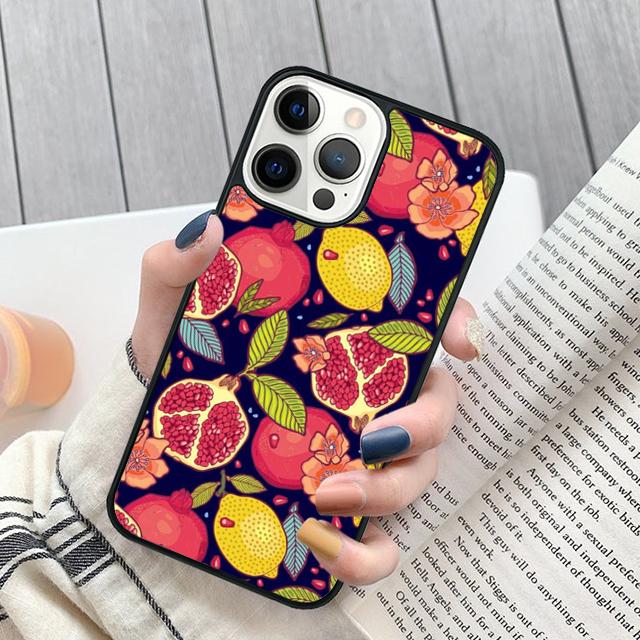 tropical pomegranate pattern Phone Case For iPhone 17 Air 15 16 16e 11 12 13 14 Pro Max Cover For iPhone 17 Air Max Plus Fundas