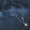 Tezzc Moissanite Lab Diamond  Pendant Necklace for Women Men 925 Sterling Silver Sun Flower Party Fine Jewelry Wholesale