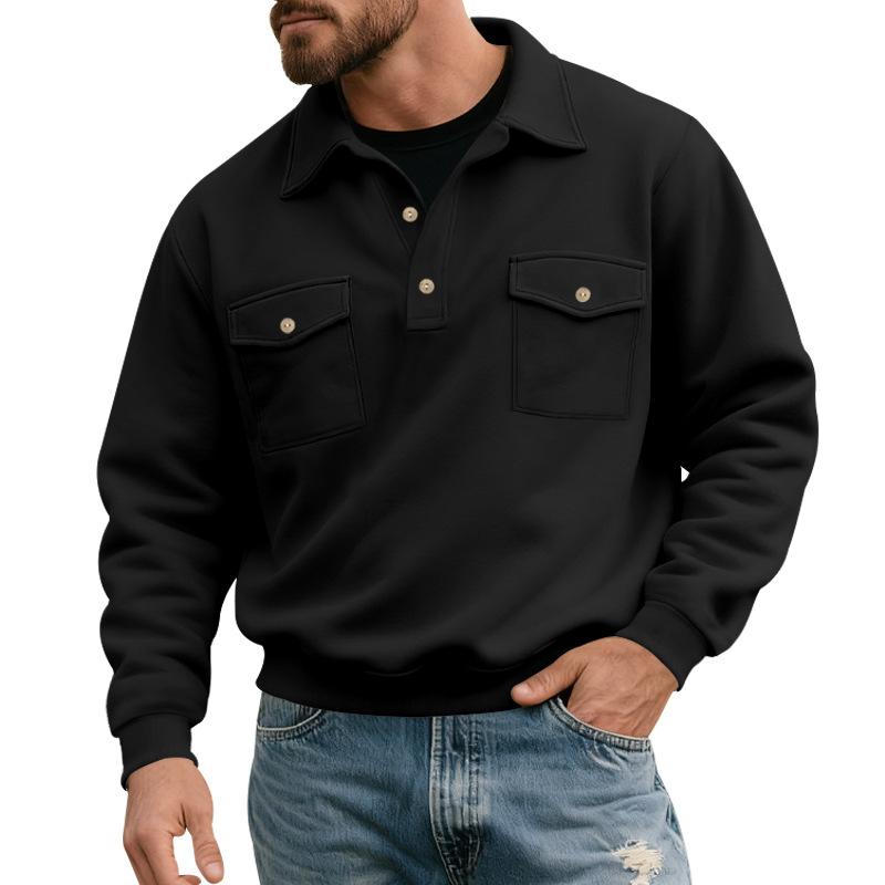 Sudadera Vintage de Manga Larga para Hombre | Top de Utilidad a Cuadros Retro con Múltiples Bolsillos para Uso Casual y al Aire Libre
