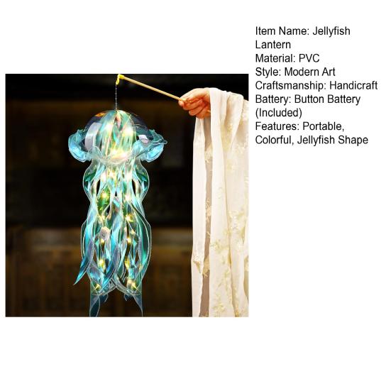 Bunte Quallenlampe mit langem Spitzenband Tragbare Quallenlaterne mit Griff LED-Nachtlicht Dekoration für Schlafzimmer Veranda Hochzeit