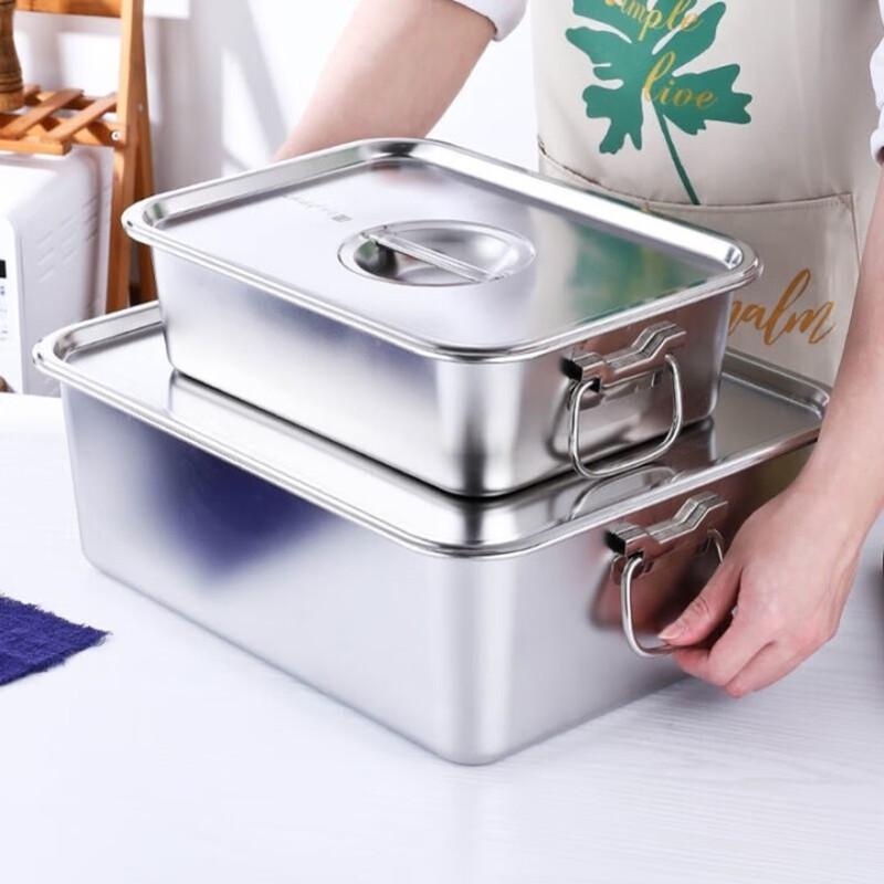 Food Grade Stainless Steel Rectangular Basin with Handles