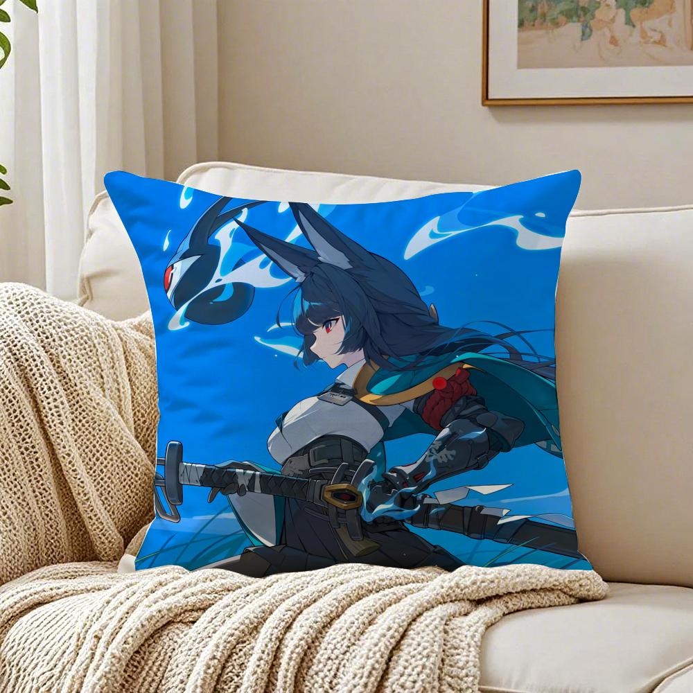 Futuristic Action Chinese Game ZZenless Zone Zero Cushion Cover Pillowcase Antidustmite living Room Sofa Decor Cushion Room