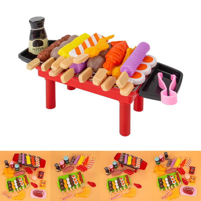 Pretend Barbecue Play Food Kids Toy Set House Simulation Kitchen Food Assembling