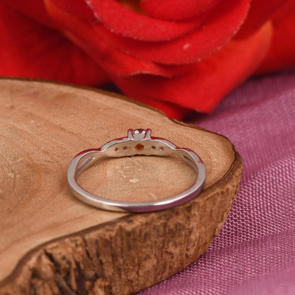 Garnet Ring 925 Sterling Silver, Dainty Red Garnet Promise Ring, Minimalist January Birthstone Ring, Delicate Stackable Silver Ring, Gift for Her