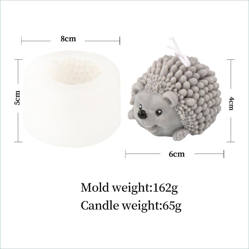 3D Cute Hedgehog Silicone Candle Mold DIY Cartoon Animal Soap Resin Plaster Mould Chocolate Candy Ice Making Set Home Decor Gift