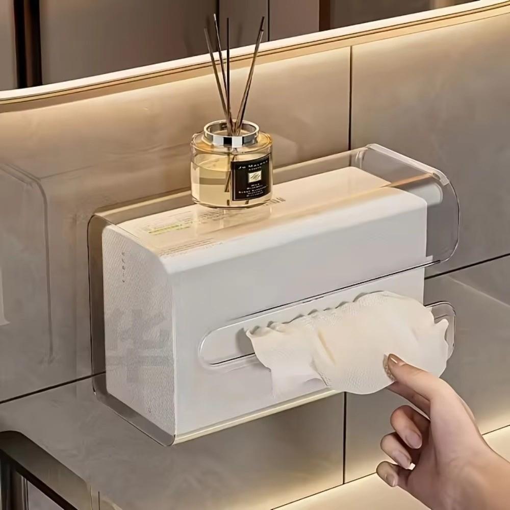 Punch Free Tissue Paper Storage Box Waterproof Face Towel Storage Organizer