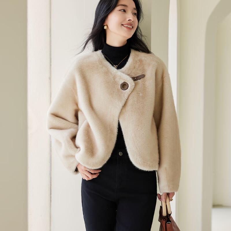 

VICTORIA&VERA Women s Chic Faux Shearling Short Coat XL