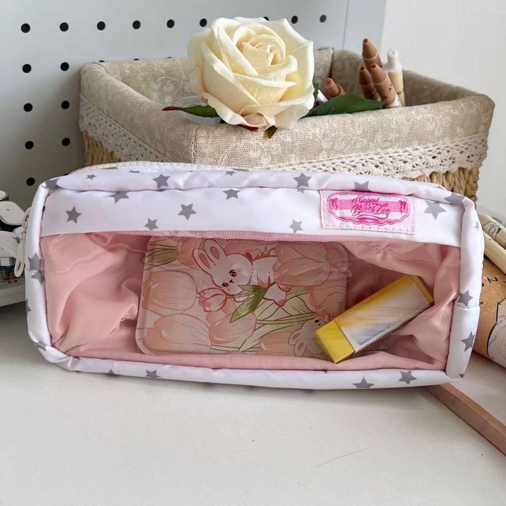 Creative Star Pattern Handheld Pen Bag Large Capacity Multifunctional Stationery Bag Pen Pouch Gift