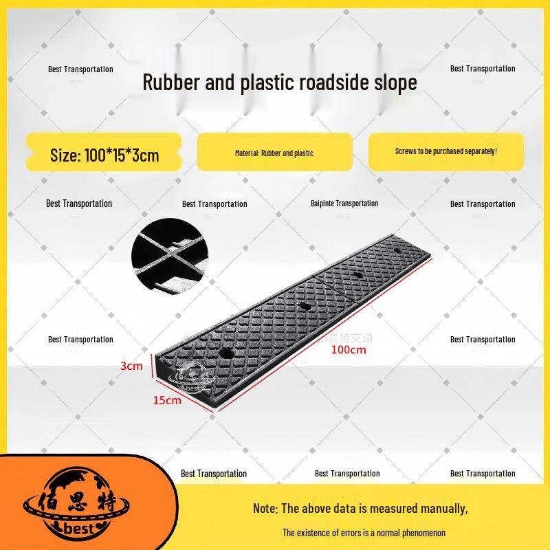 Household Rubber Threshold Ramp for Curbs and Slopes: Car and Road Edge Climbing Pad