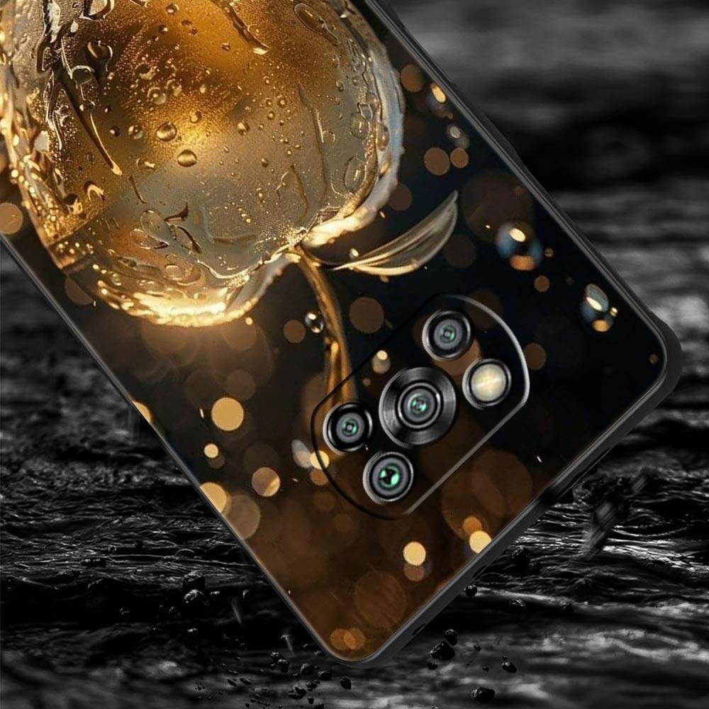 Happy Black Apple Phone Case Cover  for Xiaomi Poco F7 Ultra F6 F5 F4 F3 X6 X5 X4 X3 NFC C51 C55 M4 GT 5G Soft TPU Shell Fundas