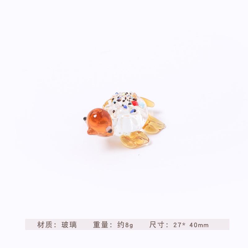 Colorful Mini Glass Sea Turtle Figurines Handicraft Sea Turtle Sea Animal Collectibles Tiny Turtle Glass Home Decor Ornaments