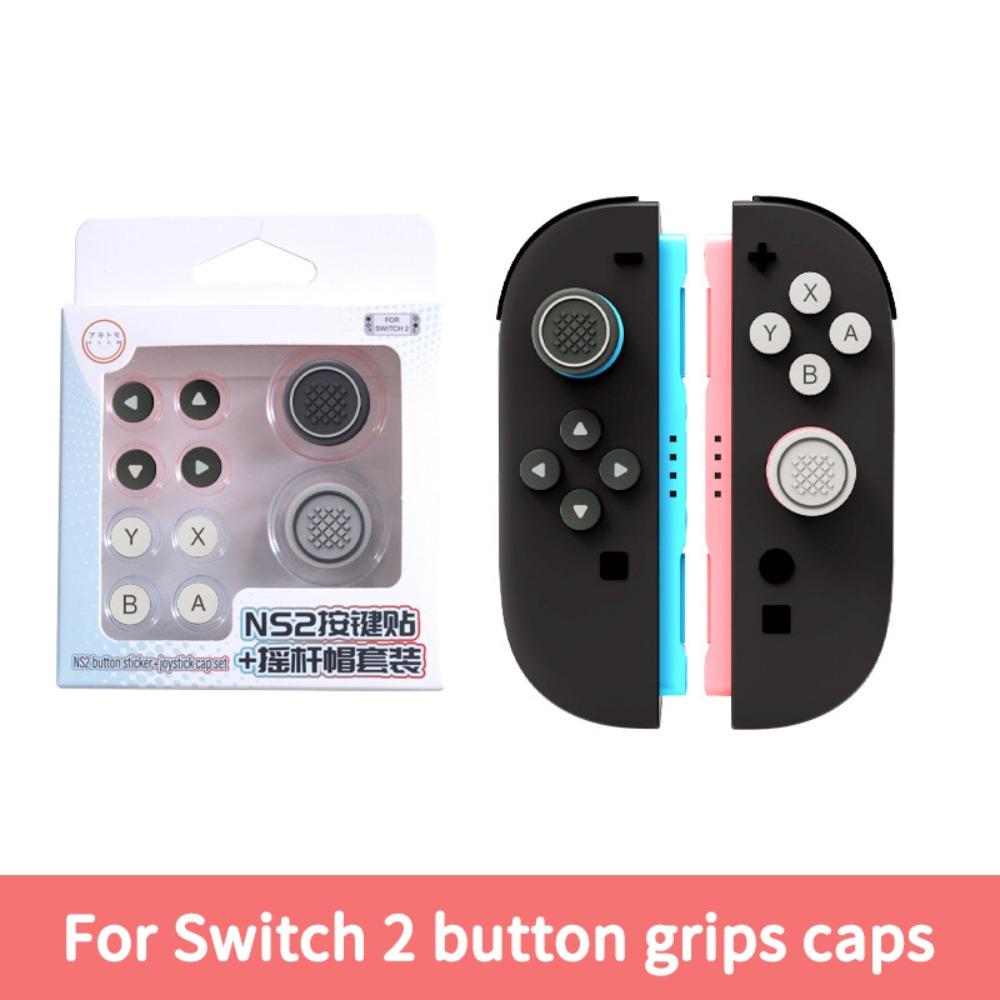 Silicone Button Grips Caps Anti-slip Accessories Joystick Cap Button Sticker Set Thumb Stick Case Cover for Nintendo Switch 2