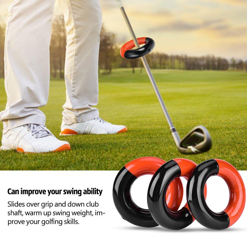 Walfront Golf Weight Rings, 3 Steel Weights, 1 Rubber Weight Ring, for Swing Practice, Stretching, and Warming Up, Driver and Club Swing Training Aid