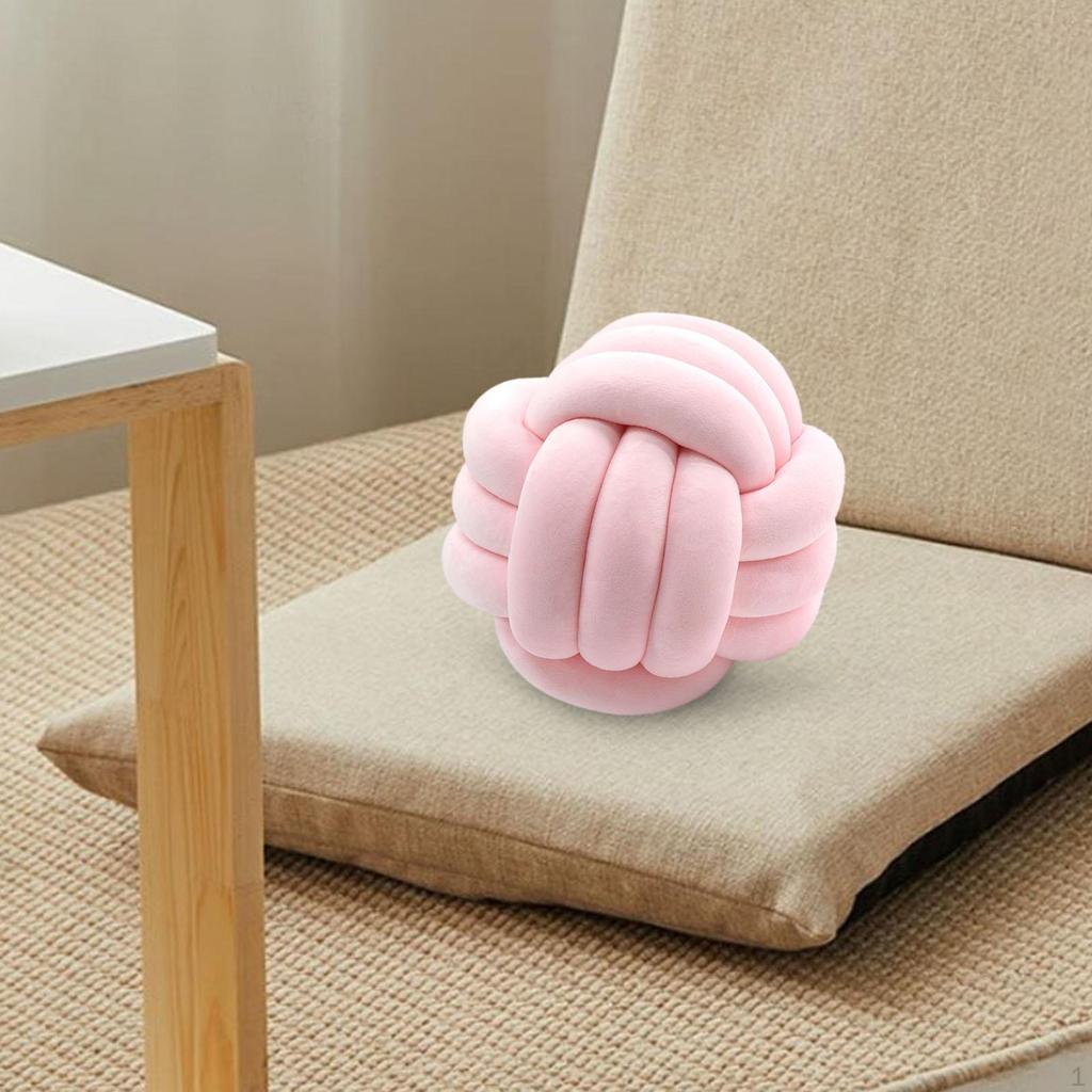 Knot Pillow Ball Tlusté Pohodlné vázané polštáře pro domácí pohovku v obývacím pokoji Světle šedá