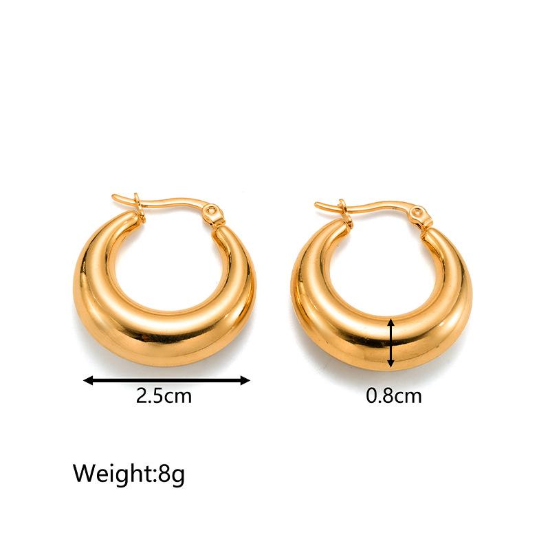 Geometrické Retro Náušnice Kruhy z Titanové Oceli - Trendy Sada z Nerezové Oceli pro Ženy