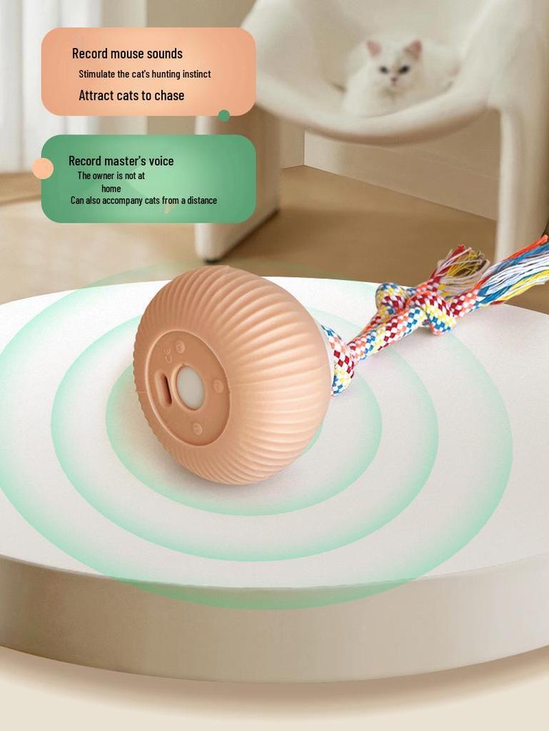 Automatic Rotating Cat Toy: Teasing Ball & Rope Knot Set for Self-Play and Boredom Relief