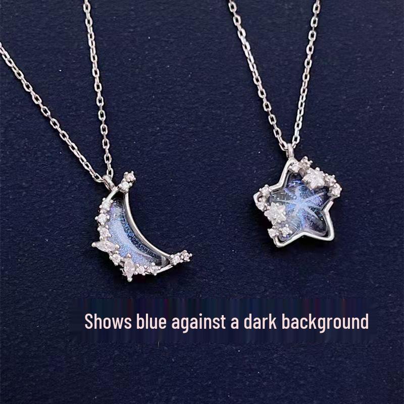 Zestaw naszyjników dla najlepszych przyjaciółek: Trio Gwiazdka i Księżyc Miodowy - Modny, Wszechstronny i Uroczy Wzór Serca dla Kobiet i Dzieci