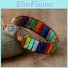 Colorful Stone Bracelet Braided Adjustable Rope Hand Bracelet Energy Healing Relax Anxiety Jewelry Gift Boho Style 1 Pc