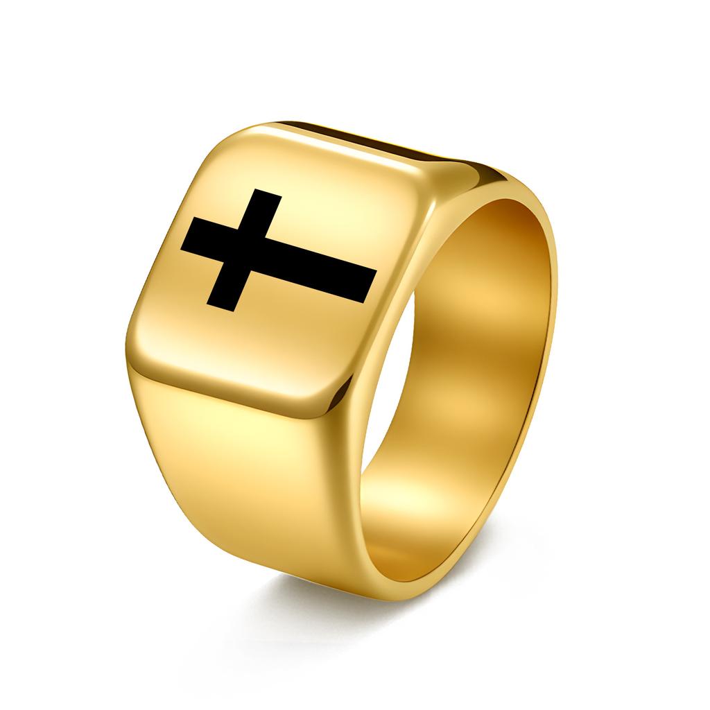 Punk Seal Design Jewelry Hip Hop Cross Ring European and American Hand Jewelry