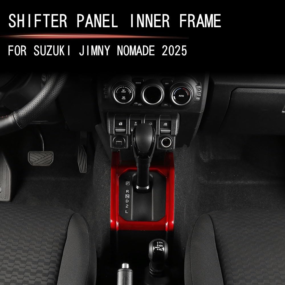 Shift Base Cover for New Jimny Nomad JC74 Jimny Sierra and Jimny JB64 Customizable Interior (5-Door), JB74, (Automatic Transmission). Panel. Red.