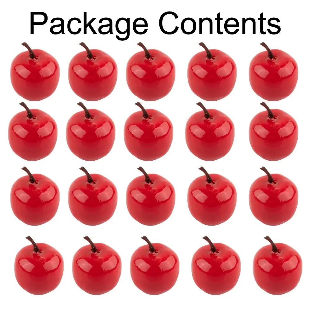 20 Pcs Artificial Foam Mini Apples Red Green Simulation Faux Fruits DIY Crafts Ornaments Photography Props Wedding Home Decor