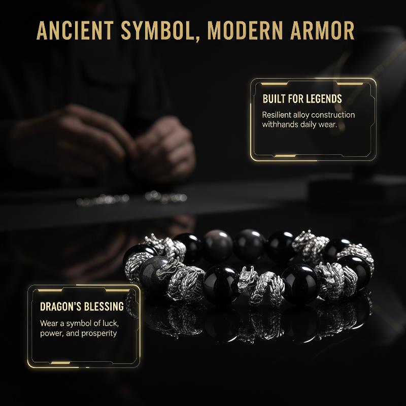 10Pcs Exquisite Carved Alloy Dragon Beads for DIY Braided Bracelet Necklace Pendant Jewelry Craft Making Supplies