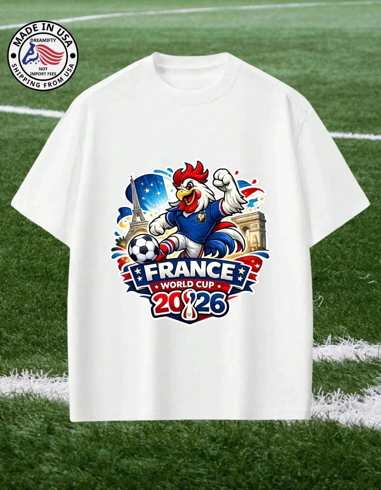 France World Cup 2026 T-Shirt Soccer Rooster Champion Fan Graphic Tee XXXL
