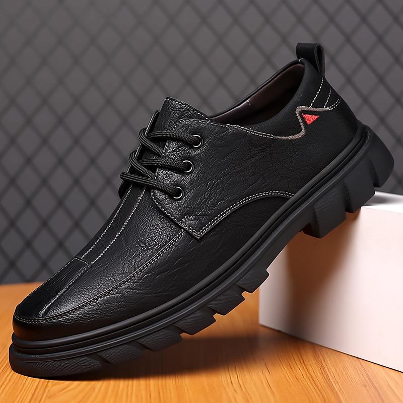 Men's Casual Leather Shoes Men's Trend Fashion Board Shoes Soft Surface Single Shoes Tooling Shoes Men's