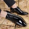 Retro Britse Heren Business Casual Lakleren Veterschoenen, Grote Maat 48