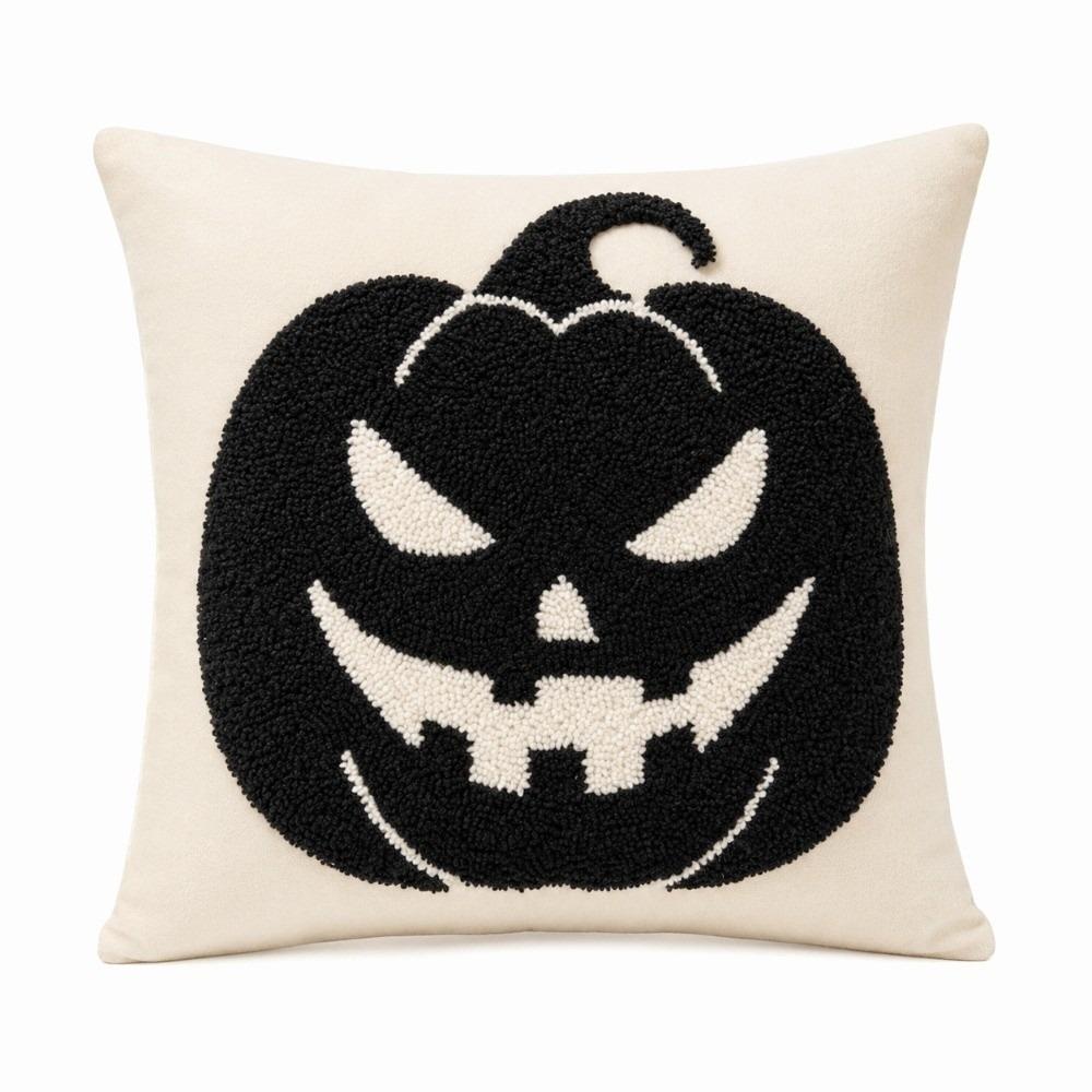 Comfortable Halloween Pillow Cover Wear Resistant Skin-friendly 3D Tufting Pillowslip Soft Texture Adorable Throw Pillowcase