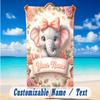 Elephant Theme Beach Towel Personalized Custom Name & Text Soft Quick Dry Beach Towel for Swimming Travel