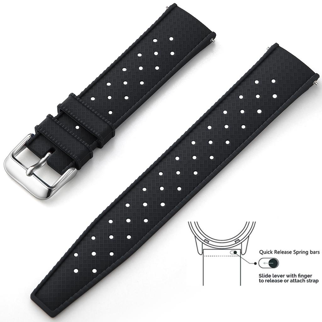 Tropical Silicone Watch Band Quick Release Watch Band 18mm 20mm 22mm Rubber Tropic Smart Watch Strap Waterpfroof Muti-Color
