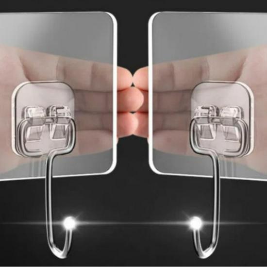 Durable Adhesive Stainless Steel Kitchen Hook Set - Trace-Free, Multi-Functional for Home Use