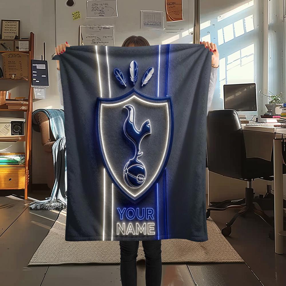 Custom Name Tottenham Flannel Blanket, High Quality Comfortable for All Seasons, Home Decor, Warmth and Comfort