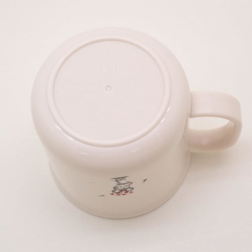 OSK Mouse Vest Plastic Cup, Gray, 200ml, Made in Japan, Dishwasher and Microwave Safe, with Handle, Stylish and Cute, Antibacterial, Shatter-Resistant