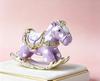 Colorful Rocking Horse Jewelry Box Enamel Crystal Trinket Box Decorative Gift Ornament