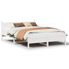 VidaXL Cadre de lit sans matelas blanc 140x190 cm bois de pin massif, meuble de chambre à coucher, sommier, lit en bois, 855604