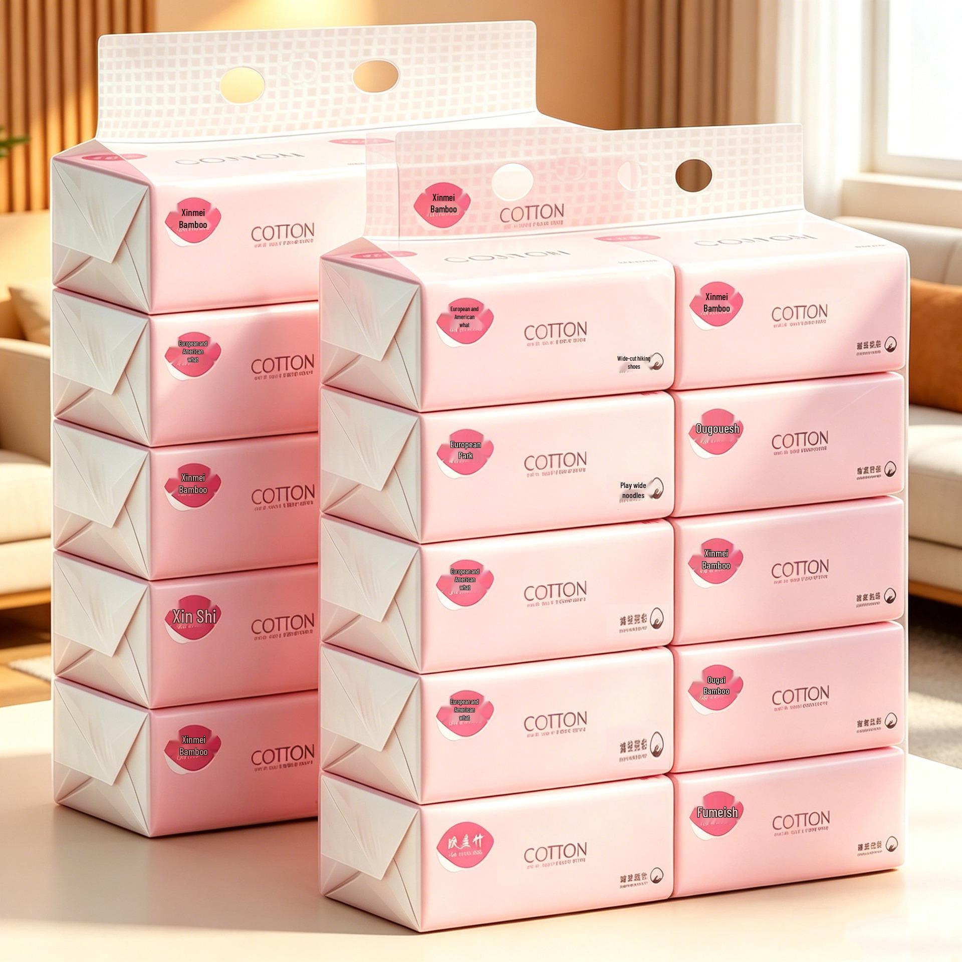 Compact Handheld Tissue Box - Thickened Facial and Toilet Paper Towels for Home and Commercial Use 1 pack of 10, economical and portable