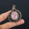 Rose Quartz Pendant Rose Quartz Gemstone Pendant Copper Wire Wrapped Pendant Copper Jewelry Handmade Pendant For Women Gift For Her Mother