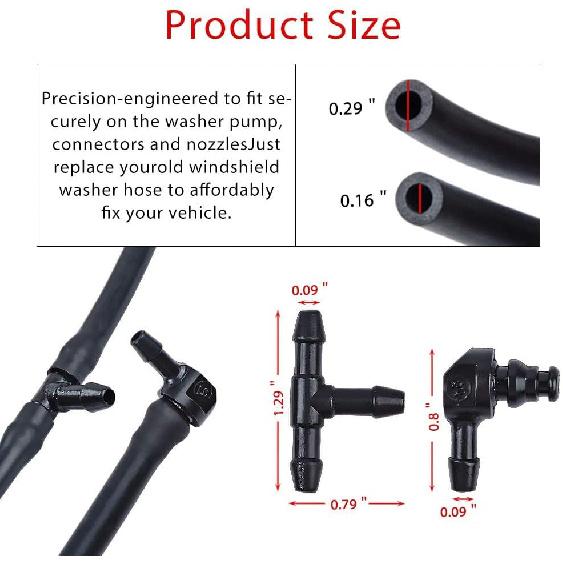 Scheibenwaschdüsen-Kit, Kompatibel mit Ford Super Duty F250, F350, F450, F550 (2011-2016), Enthält Düsen, Fluidschlauch & Anschlüsse,