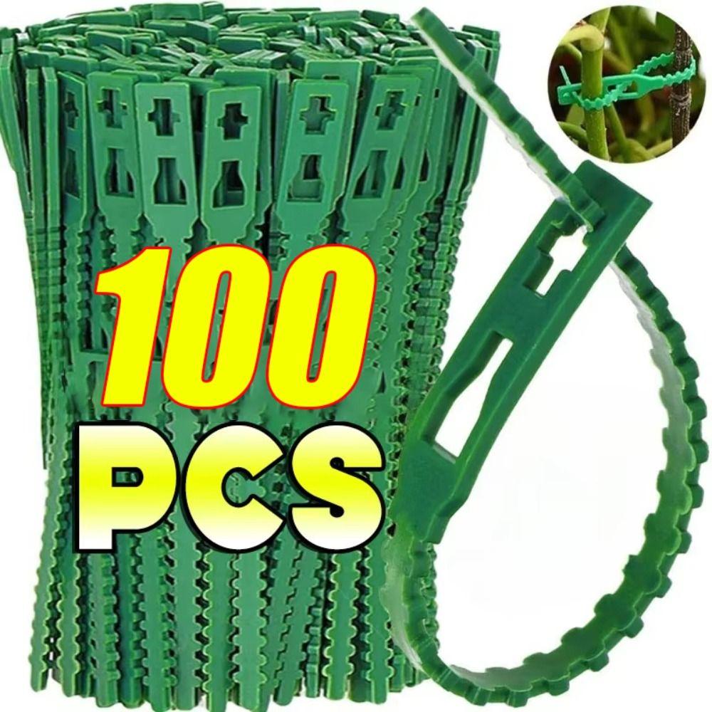 100Pcs Reusable Plant Cable Ties Plant Stem Clip  For Plants Vine Shrubs Support Fastener Organizer