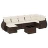 VidaXL Garden Lounge Set with Cushions 8 Pcs, Sofas with Backrest, Furniture Set, Patio Terrace Furniture, Brown 3221692