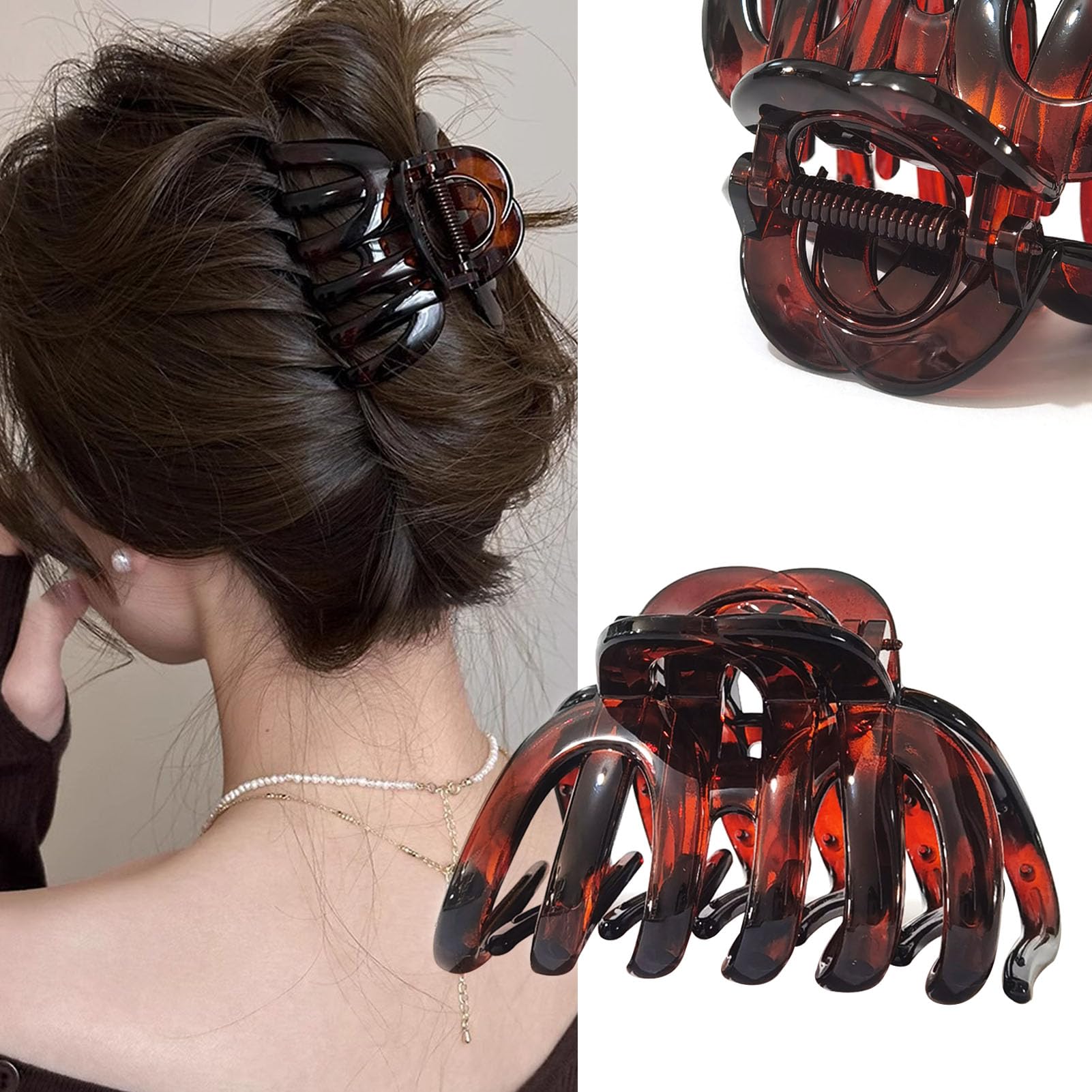 

Yokosen Волосы Длинные волосы Волосы Темно-коричневый Зажим, Большой, Надежный, Зажим, Аксессуар, 9 см, Коричневый, Заколка, Зажим, Без повреждений, Прочный, Взрослый, Стильный,