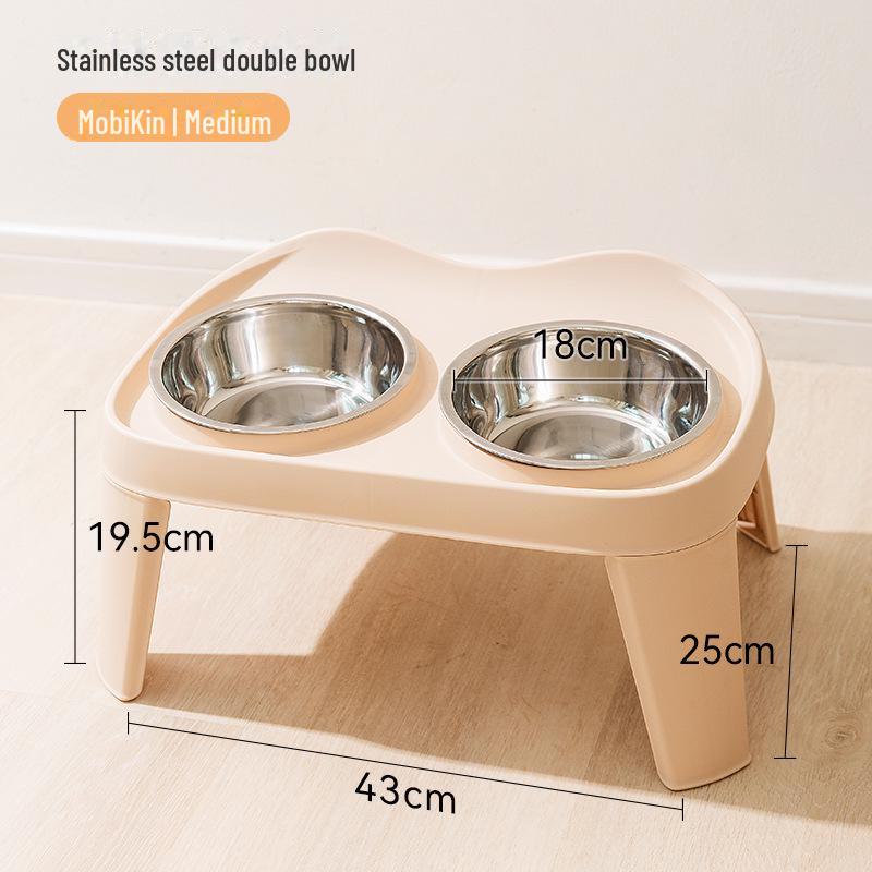 Skladacia vyvýšená dvojitá miska pre stredné a veľké psy - Klasická miska na vodu a jedlo pre zlatých retrieverov a domácich miláčikov