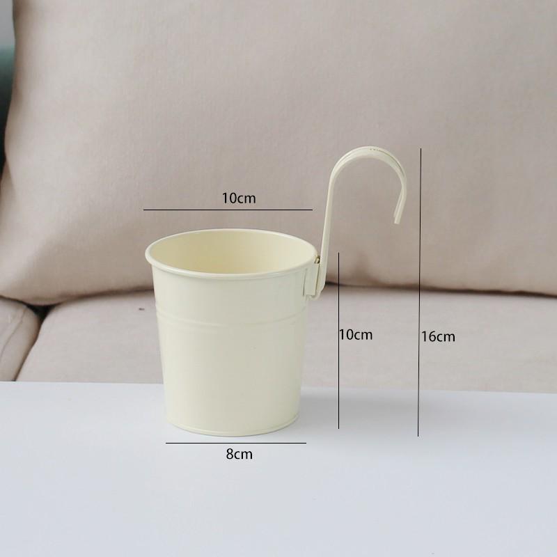 Jardinieră suspendată colorată din fier forjat pentru suculente - Coș detașabil pentru balcon