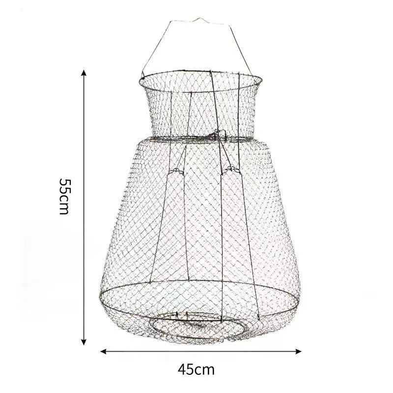 Collapsible Steel Wire Fish Trap & Basket Net for Fishing and Crabbing