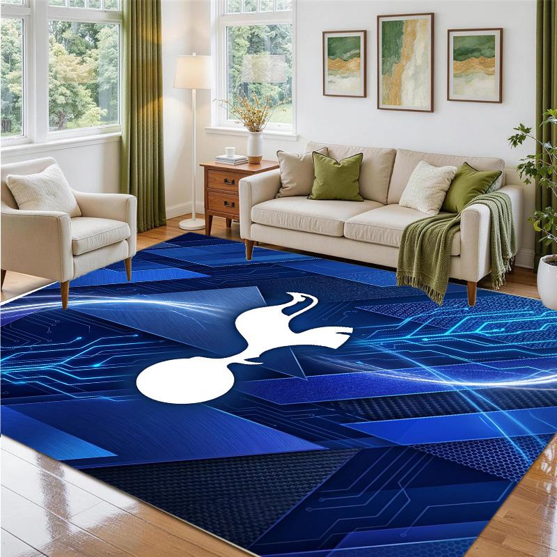 Tottenham Hotspur Design Crystal Velvet Rug Soft Decorative Mat for Bedroom Entrance