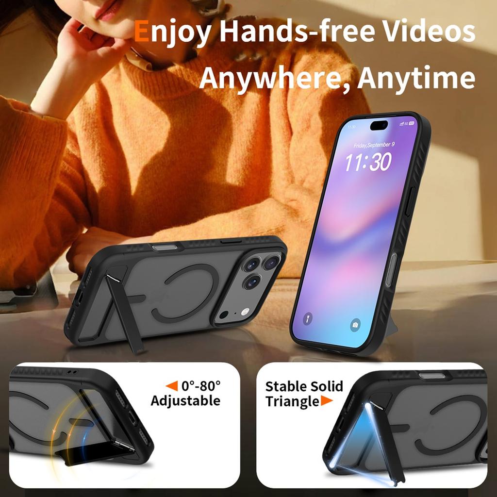 Passende iPhone 17 Pro Matte bündige Ständerhülle, Kompatibel mit MagSafe Stoßfeste Schlanke Schutzhülle Für iPhone 17 Pro Max