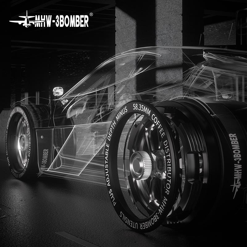 MHW 3BOMBER 58MM Coffee Distributor Espresso Leveler Tool Adjustable Depth Coffee Distribution Tool Home Barista Accessories