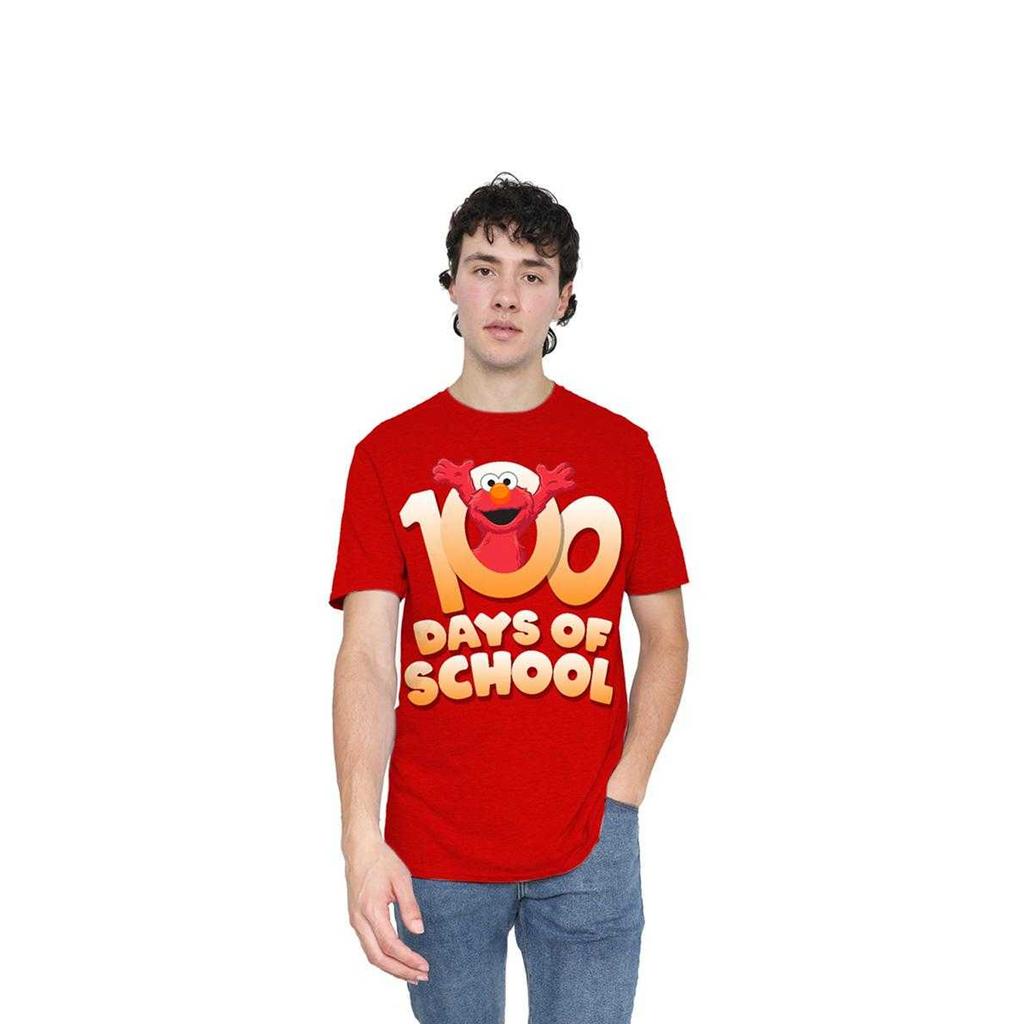 Sesame Street Unisex Adult 100 Days Of School Elmo Heather T-Shirt